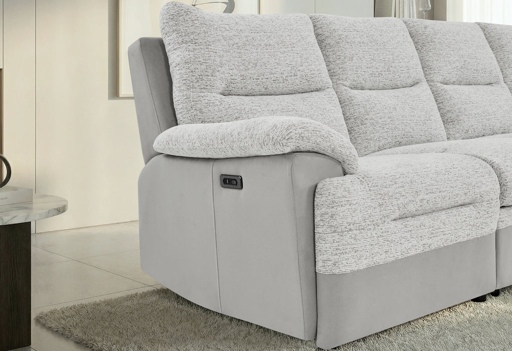 U3822 GREY/ICE SECTIONAL WITH PULLOUT BED AND USB - De Avenue Furniture