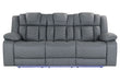 U7068 GREY 10 PWR REC SOFA/PWR CON REC LOVESEAT WITH LED - De Avenue Furniture