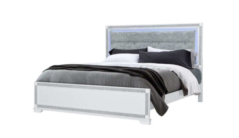SOLEIL WHITE KING BED - De Avenue Furniture