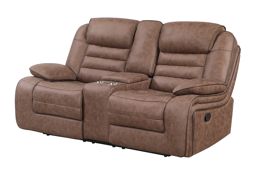 U2250 BROWN CONSOLE RECLINING LOVESEAT - De Avenue Furniture