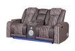 U8000 BROWN PWR CONSOLE REC LOVESEAT W/PHR, LED AND SPEAKER - De Avenue Furniture