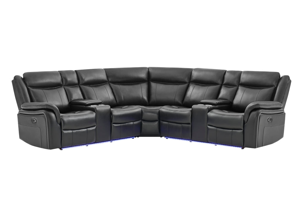 UM02 BLACK SECTIONAL - De Avenue Furniture