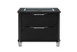 LANDO BLACK NIGHTSTAND WITH SPEAKER AND WIRELESS CHARGING PLATFORM - De Avenue Furniture