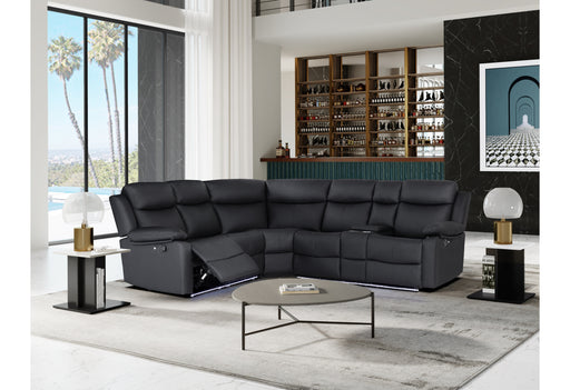 U6026 BLACK PU 72A RIGHT SIDE FACING SECTIONAL - De Avenue Furniture