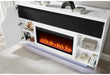AVEENA WHITE 76" ENT UNIT WITH TV, LED, SPEAKERS, CRYSTAL AND POP-UP - De Avenue Furniture