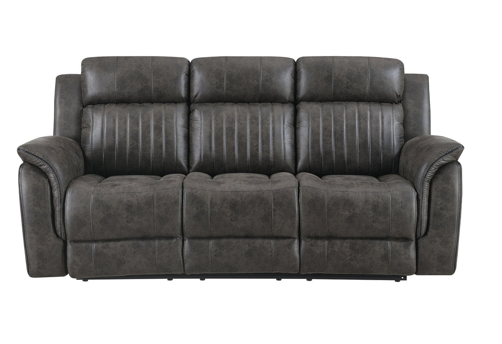 U8517 GREY RECLINING SOFA/CONSOLE RECLINING LOVESEAT/GLIDER RECLINER - De Avenue Furniture