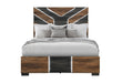 OPTIMUS BROWN/BLACK QUEEN BED - De Avenue Furniture