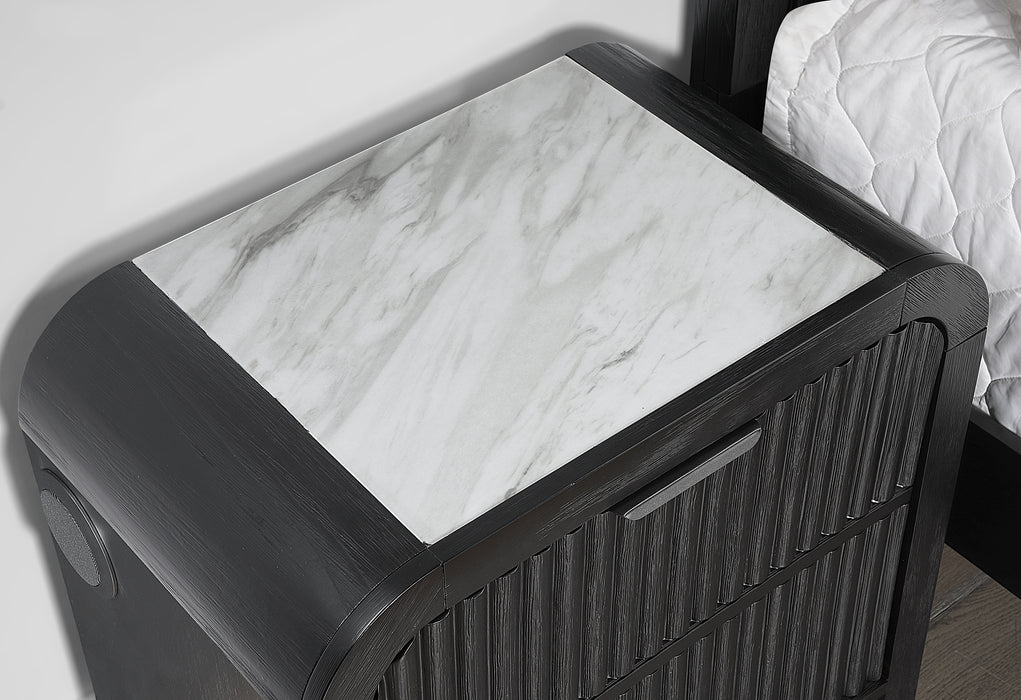 BECKETT WHT/BLK KING BED GROUP - De Avenue Furniture