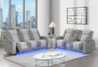 U8000 GREY PWR REC SOFA/PWR CONSOLE REC LOVESEAT W/PHR - De Avenue Furniture
