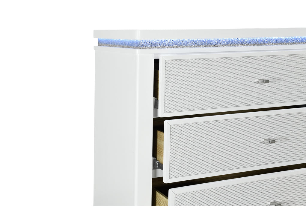ALINA WHITE DRESSER WITH LED - De Avenue Furniture