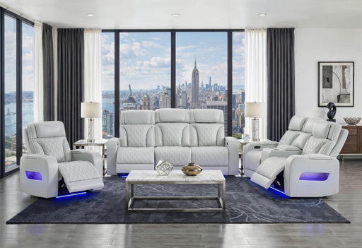 U8611 BLANCHE SILVER P2 PWR REC SOFA/PWR CON REC LOVESEAT/PWR REC - De Avenue Furniture