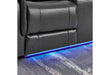 U8879 CHARCOAL PWR REC SOFA/PWR CON REC LOVESEAT W/LED & GL SS - De Avenue Furniture