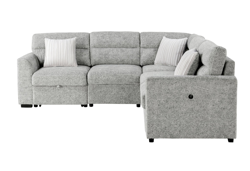 U9401 NICKEL SOFA BED SECTIONAL WITH 3 PILLOWS - De Avenue Furniture