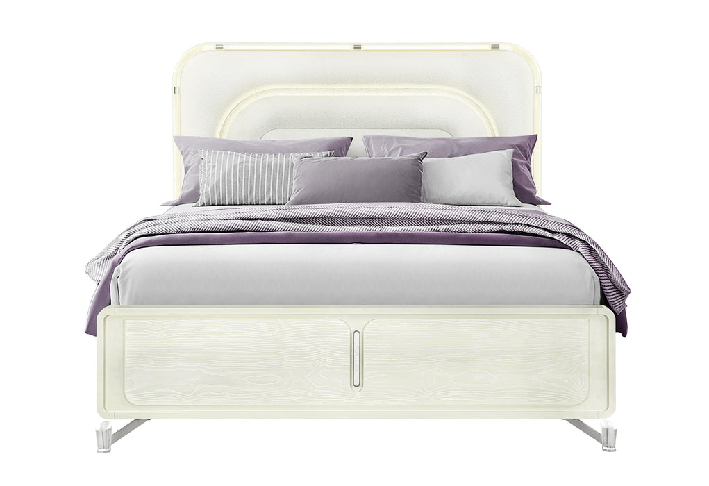 LYRA BEIGE KING BED WITH LED - De Avenue Furniture