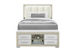 EMMA NATURAL/WHITE FULL BED WITH LED AND USB - De Avenue Furniture