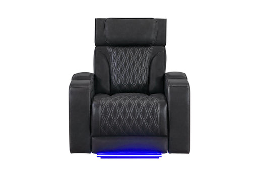 U8611 BLANCHE CHARCOAL POWER RECLINER WITH POWER HEADREST AND LED - De Avenue Furniture