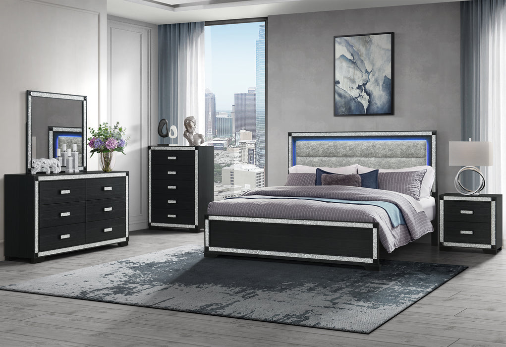 SOLEIL CHARCOAL KING BED GROUP - De Avenue Furniture