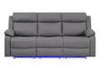 U6026 GREY PU 46A RECLINING SOFA WITH LED - De Avenue Furniture