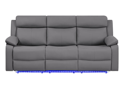 U6026 GREY PU 46A RECLINING SOFA WITH LED - De Avenue Furniture