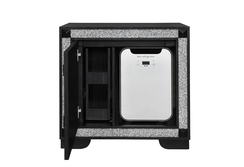 SOLEIL CHARCOAL NIGHTSTAND WITH COOLER AND SPEAKER - De Avenue Furniture