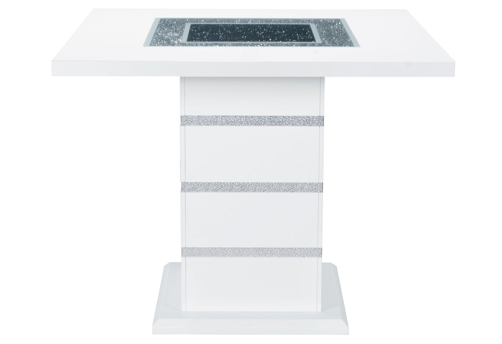 MONACO WHITE BAR TABLE + 6 MONACO BS-N - De Avenue Furniture
