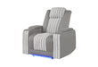 U8000 GREY POWER RECLINER W/ POWER HEADREST & LED LIGHT - De Avenue Furniture