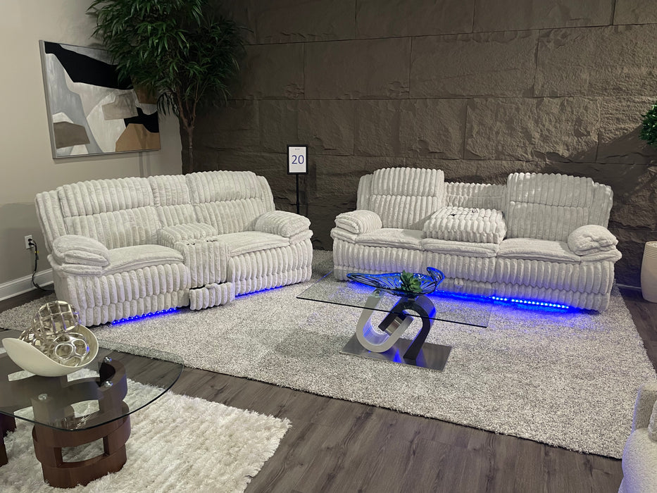 U8686 BLACK PWR REC SOFA W/ LED/PWR CON REC LS W/LED/PWR REC W/LED - De Avenue Furniture