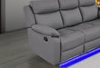 U6026 GREY 46A PU RECLINING SOFA/CONSOLE RECLINING LOVESEAT - De Avenue Furniture