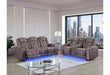 U8000 BROWN PWR REC SOFA/PWR CONSOLE REC LOVESEAT W/PHR - De Avenue Furniture