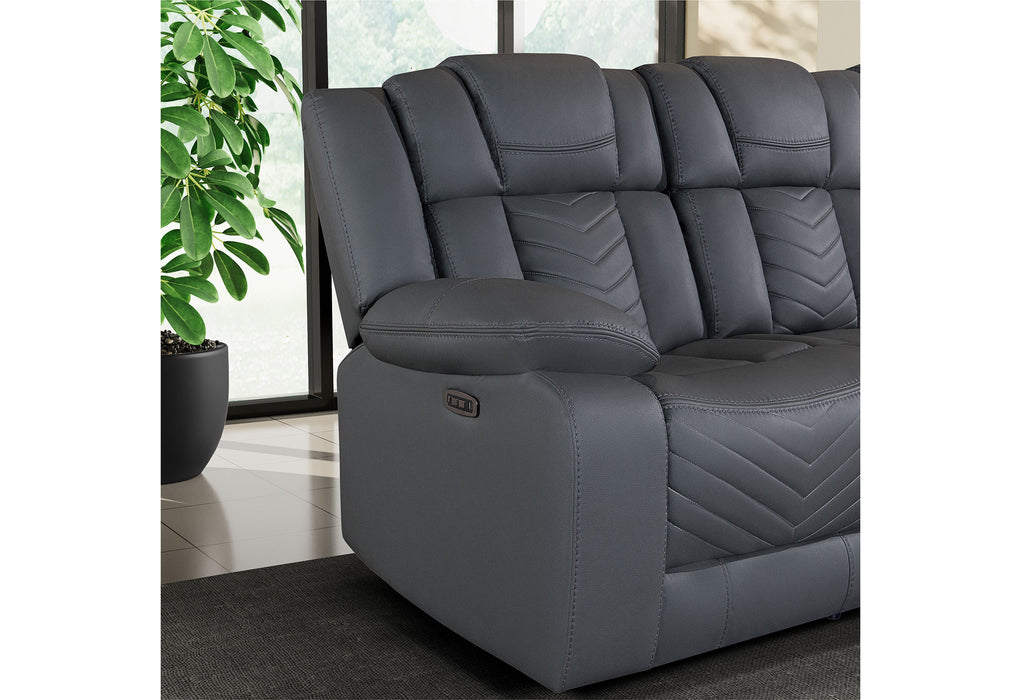U7068 GREY 10 PWR REC SOFA/PWR CON REC LOVESEAT WITH LED - De Avenue Furniture