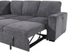 U2660 GREY SECTIONAL W/PULL OUT SOFA BED - De Avenue Furniture