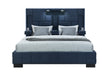OSCAR NAVY BLUE KING BED NO WOOD TRIM - De Avenue Furniture