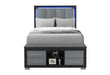 EMMA BLACK/GREY FULL BED WITH LED AND USB - De Avenue Furniture
