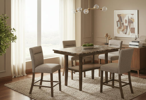 D4355 BROWN BAR TABLE WITH 4 BAR STOOLS - De Avenue Furniture