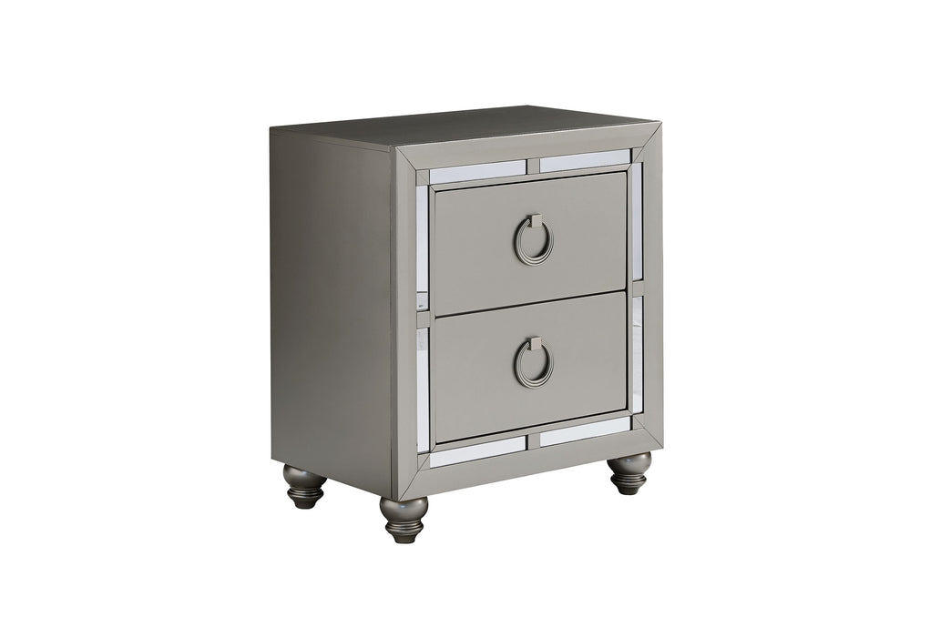 RILEY SILVER NIGHTSTAND - De Avenue Furniture