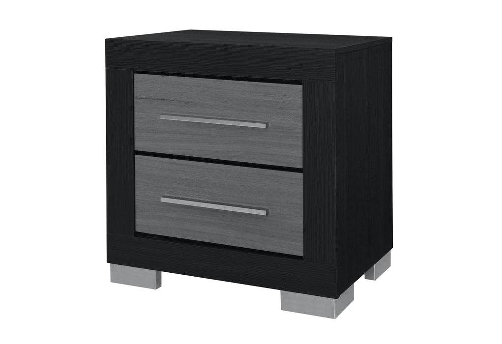 EMMA BLACK/GREY NIGHTSTAND - De Avenue Furniture