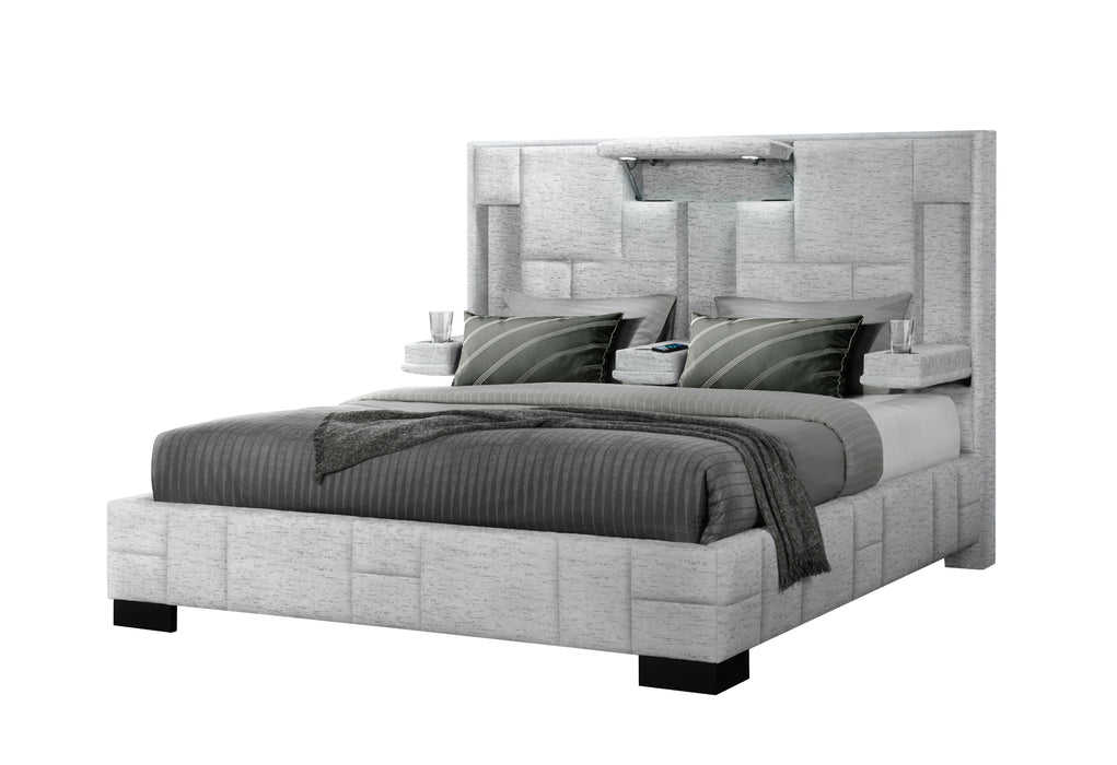 OSCAR GREY KING BED NO WOOD TRIM - De Avenue Furniture