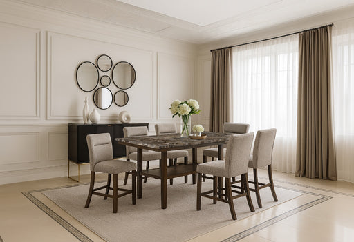 D4355 BROWN BAR TABLE WITH 8 BAR STOOLS - De Avenue Furniture