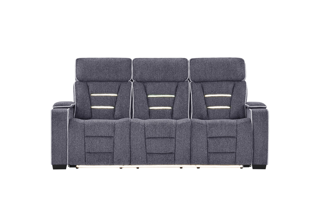 U1895 GREY P2 RECLINING SOFA WITH IS AND LED - De Avenue Furniture