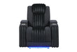 U8000 BLACK POWER RECLINER W/ POWER HEADREST & LED LIGHT - De Avenue Furniture
