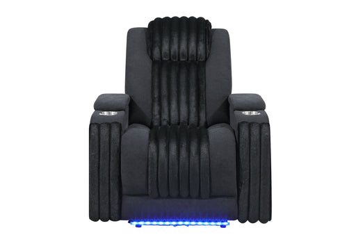 U8000 BLACK POWER RECLINER W/ POWER HEADREST & LED LIGHT - De Avenue Furniture