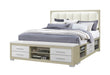 EMMA NATURAL/WHITE KING BED WITH LED AND USB - De Avenue Furniture