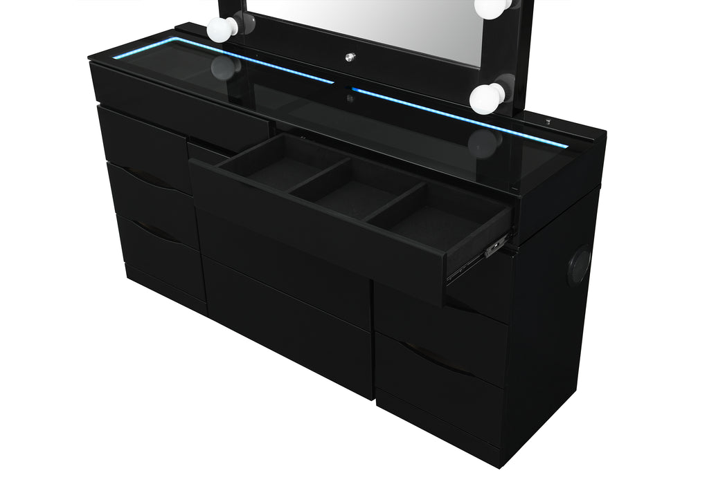 ELLA BLACK VANITY WITH SPEAKER - De Avenue Furniture