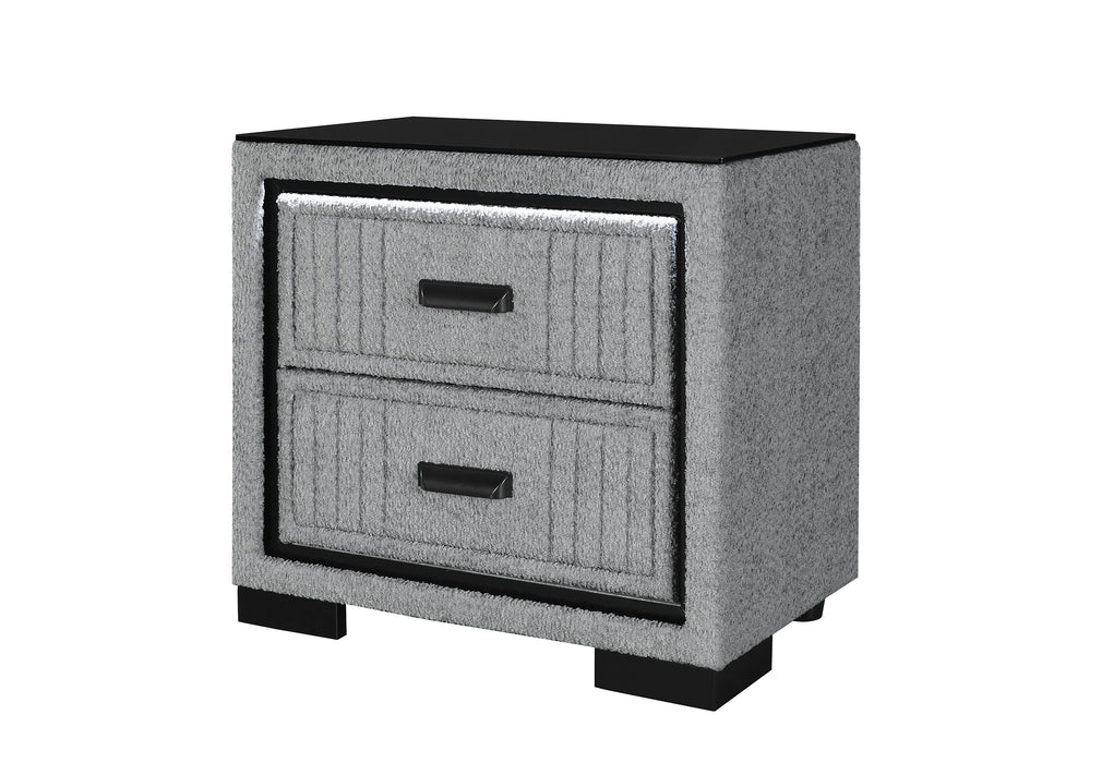 ISABELLA GREY NIGHTSTAND WITH LED - De Avenue Furniture