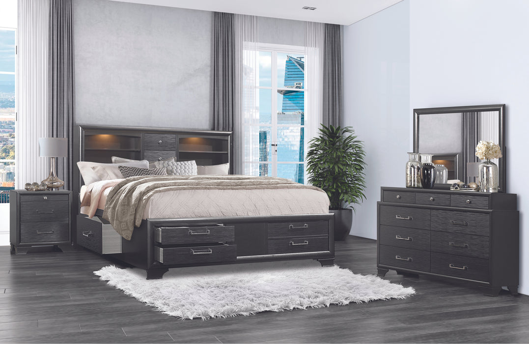 JORDYN GREY KING BED GROUP - De Avenue Furniture