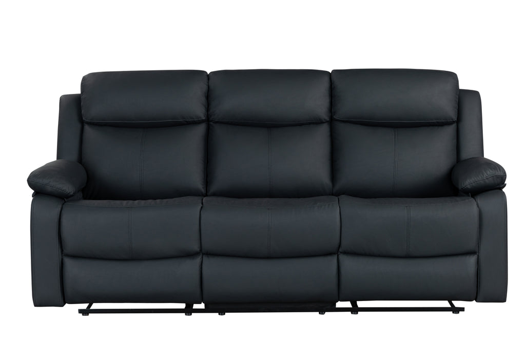 U6026 BLACK PU 72A RECLINING SOFA WITH LED - De Avenue Furniture