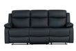 U6026 BLACK PU 72A RECLINING SOFA WITH LED - De Avenue Furniture