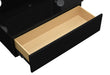 ELLA BLACK NARROW TALL MIRROR WITH DRAWER AND SPEAKER - De Avenue Furniture