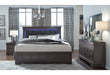 POMPEI METALLIC GREY KING BED WITH LED, DRESSER, MIRROR AND NIGHTSTAND - De Avenue Furniture