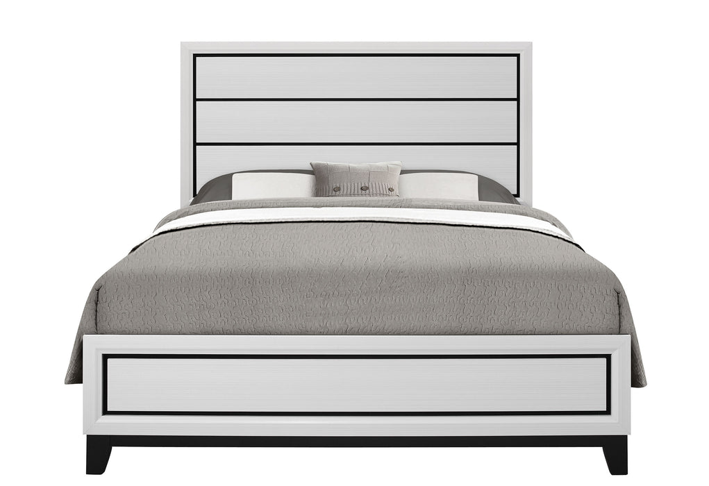 KATE WHITE QUEEN BED, DRESSER, MIRROR, NIGHTSTAND - De Avenue Furniture